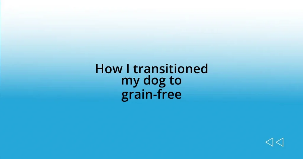 How I transitioned my dog to grain-free