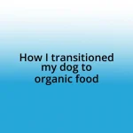 How I transitioned my dog to organic food
