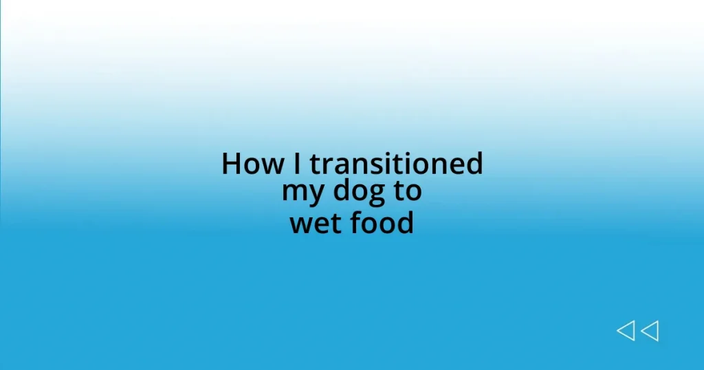 How I transitioned my dog to wet food