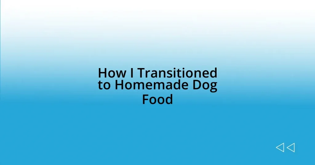 How I Transitioned to Homemade Dog Food