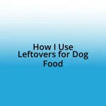 How I Use Leftovers for Dog Food