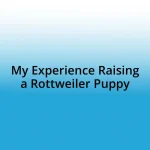 My Experience Raising a Rottweiler Puppy