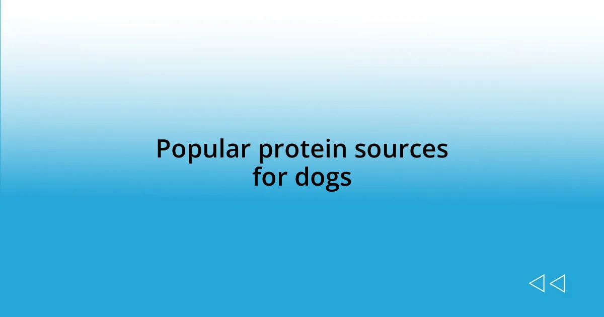 Popular protein sources for dogs